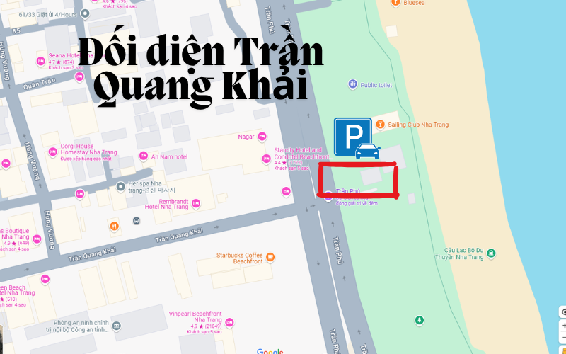 bãi gửi xe dọc Biển Trần Phú Nha Trang