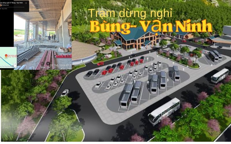 trạm dừng nghỉ Bùng - Vạn Ninh đã có cây xăng chưa?